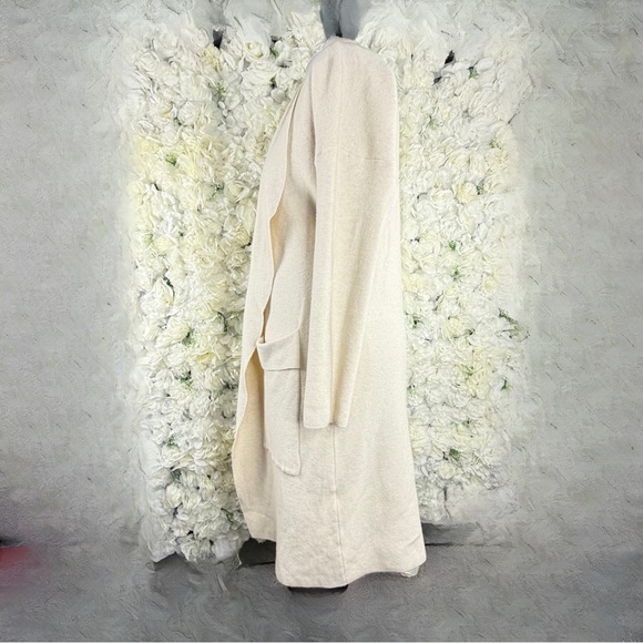 Twelve Love Cream Long Cardigan Duster w/ Pockets Size Large - Picture 3 of 11